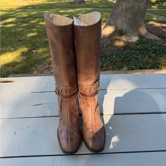 Charles David Tan Leather Knee-High Boots – Size 7 - Picture 10 of 13
